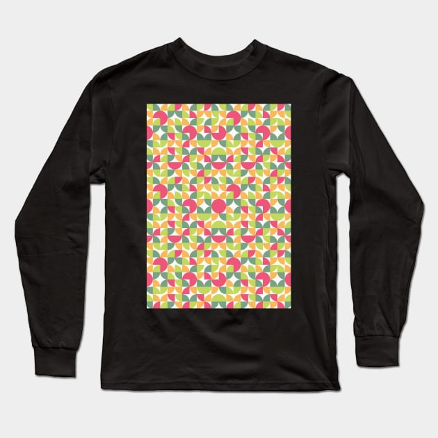 Circle Pattern (Red, Yellow, Green) Long Sleeve T-Shirt by Blue-Banana